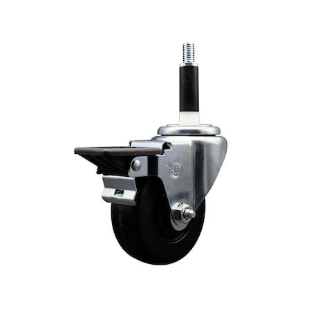 Service Caster 3-1/2'' Phenolic Swivel 7/8'' Expanding Stem Caster with Brake SCC-EX20S3514-PHR-PLB-78